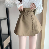 A-Linien-Miniröcke mit hoher Taille und Gürtel